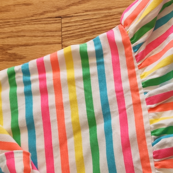 Neon Rainbow Stripe Dress with scrunchie - Picture 3 of 4